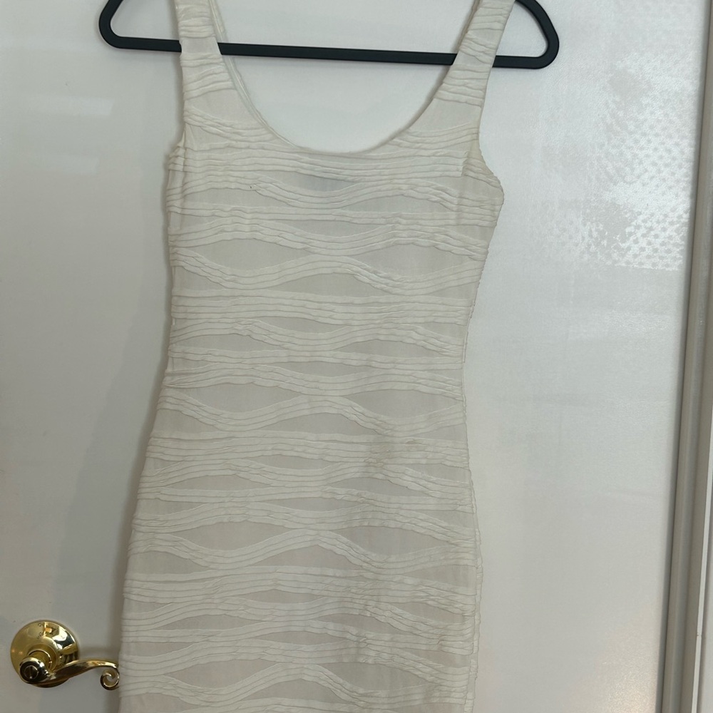Aqua Ivory Wave Pattern Mini Dress